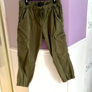 Army green cargo ankle pants